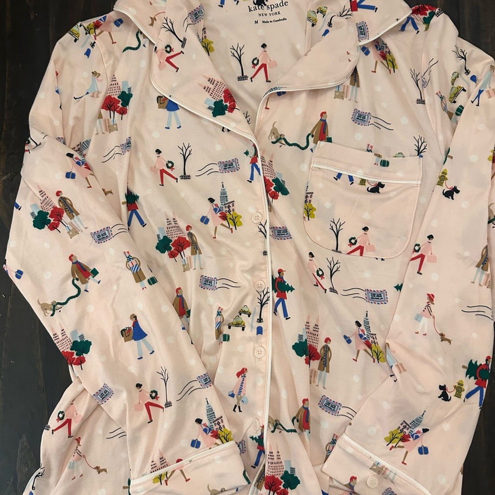 Kate Spade Pink Illustrated Top